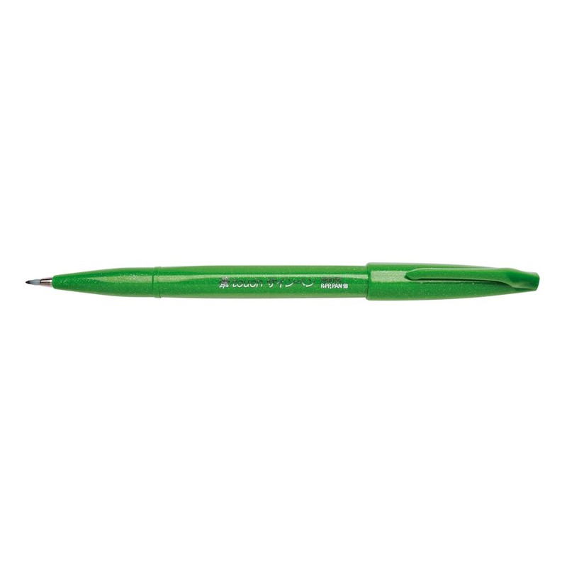 Pentel Brush Sign Pen, Fibre-Tip Pen, Brush-Like Tip, SES15C-12