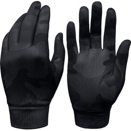 TSLA Men and Women Cold Weather Running Gloves, Fleece Lined Thermal Winter Gloves, Lightweight Sports Cycling Gloves YZV15-WBK Large
