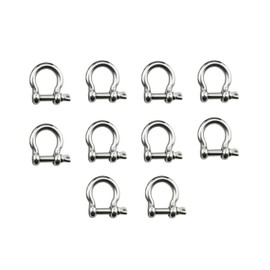 heyous 10pcs Stainless Steel Bow Shackle M4 Silver Color for Paracord Jewelry, Marine Tackle