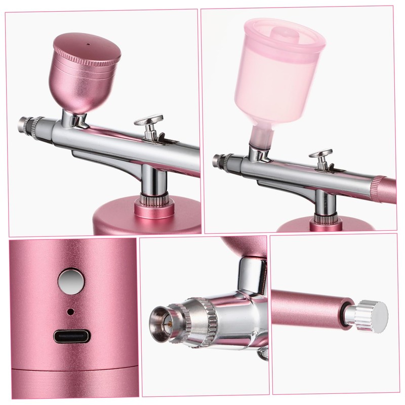 TEHAUX 1set Portable Handheld Airbrush Kit for Makeup and Facial