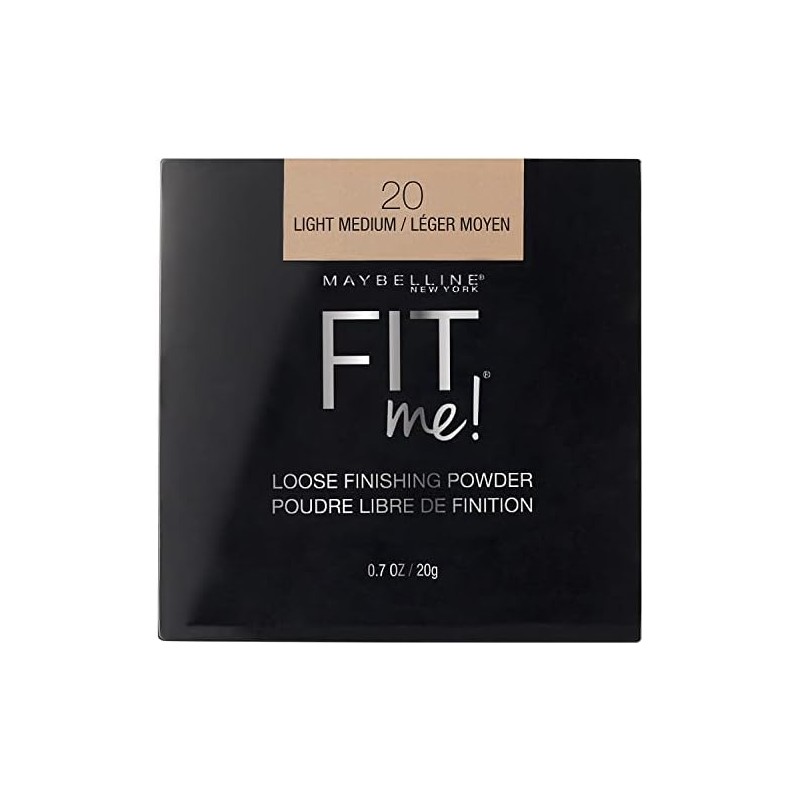MAYBELLINE - Polvo de acabado suelto Fit Me, ligero, mediano,
