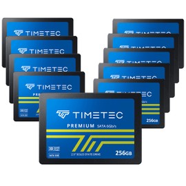 Timetec 256GBx10 (10 Pack) SSD 3D NAND SATA III 6Gb/s 2.5 Inch 7mm (0.28") Read Speed Up to 550 MB/s SLC Cache Performance Boost Internal Solid State Drive for PC Computer Desktop and Laptop