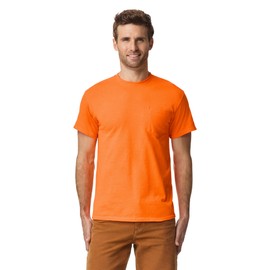 Gildan DryBlend Workwear T-Shirts with Pocket, 2-Pack, Safety Orange, X-Large