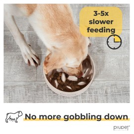 PiuPet Slow Feeder Dog Bowl (13 fl oz)