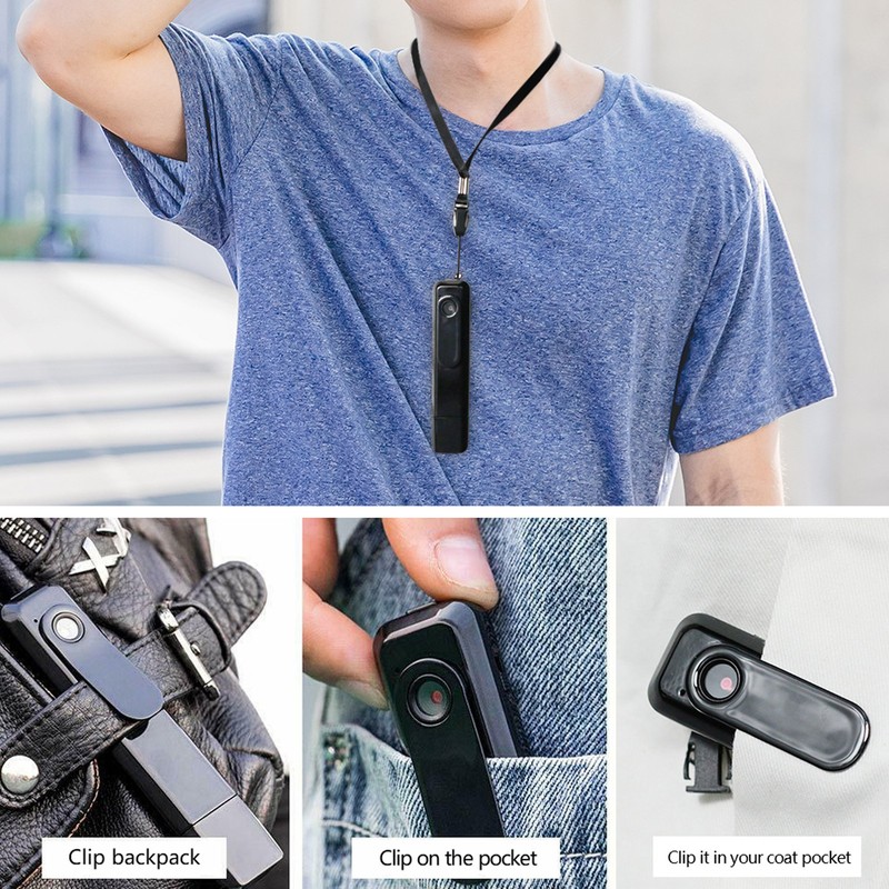 1080P Clip On Wearable Video Camera Portable USB HD Voice