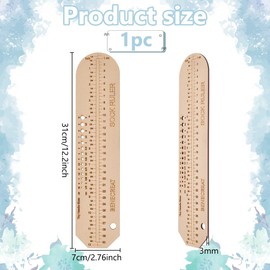 BENECREAT Crochet Ruler Made of MDF Wood, 31 x 7 cm, Stocking Knitting Shapes, Hand Knitted Sock Shape for Socks, Knitwear, Knitwear, 3 mm Thick