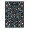 Lanffia Black Insect Floral 5x7 Bedroom Rugs, Boho Bug Washable