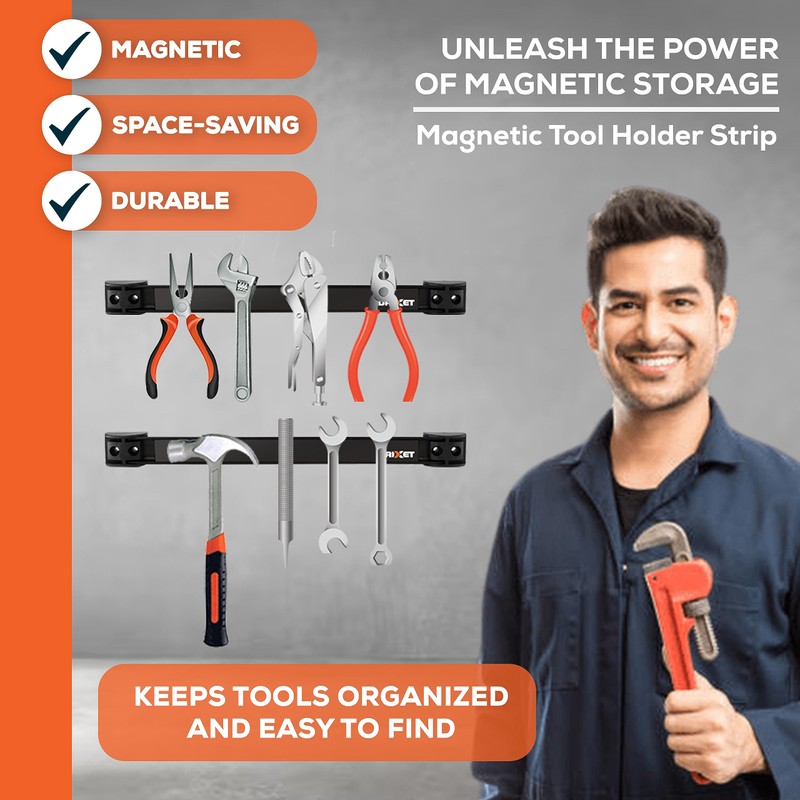 Drixet Magnetic Tool Holder Strip 16", Heavy Duty Magnetic Tool