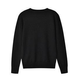 SMINLING Pinker Boys Girls Sweater Pullover V-Neck Long Sleeve Cotton School Uniform(Black,8-9Years)
