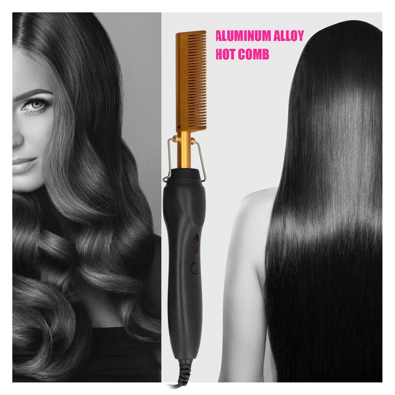 Multifunctional Hair Comb Wet and Dry Hot Heating Curling Straightening