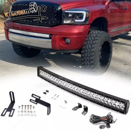 WSAYS Hidden Bumper 32" LED Curved Light Bar Mount Kits For Dodge RAM 2500 3500
