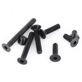 SIXRUN M3 Counterunk -Schrauben, 10,9 Grade Legierungsstahlstahl -Flachkopf Sechskant Sockelverletzer mit 8 Gewindelängen für die Reparatur von Geräten und Maschinen