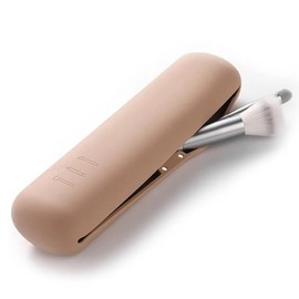Generic Silicone Makeup Brush Storage Bag Waterproof Makeup Brush Travel Holder Magnetic Portable Cosmetic Bag Multipurpose Beauty Tool Case, Beige