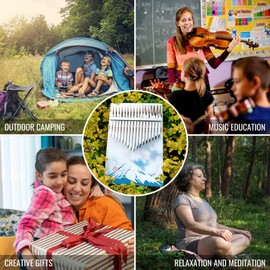 Yusound 17-Key Kalimba Thumb Piano – Portable Finger Piano with Mount Fuji Sakura Design, Clear Sound & Carry Bag – Great Gift for Adults, Kids & Beginners