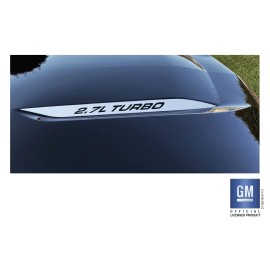 EmblemsPlus Chevy Silverado Silver 2.7L TURBO Hood Lettering Decals 2019-2025 Set of 2