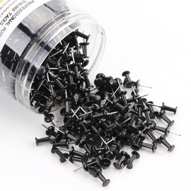 Yalis Black Push Pins 600 Count, Standard Dark Thumb Tacks for Corkboard Bulletin Board