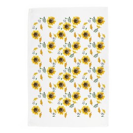 Yellow Sunflowers Tea Towel - Vibrant Floral Gift Panama Cotton Kitchen Dish Towel/Drying Cloth - 67cm x 45cm