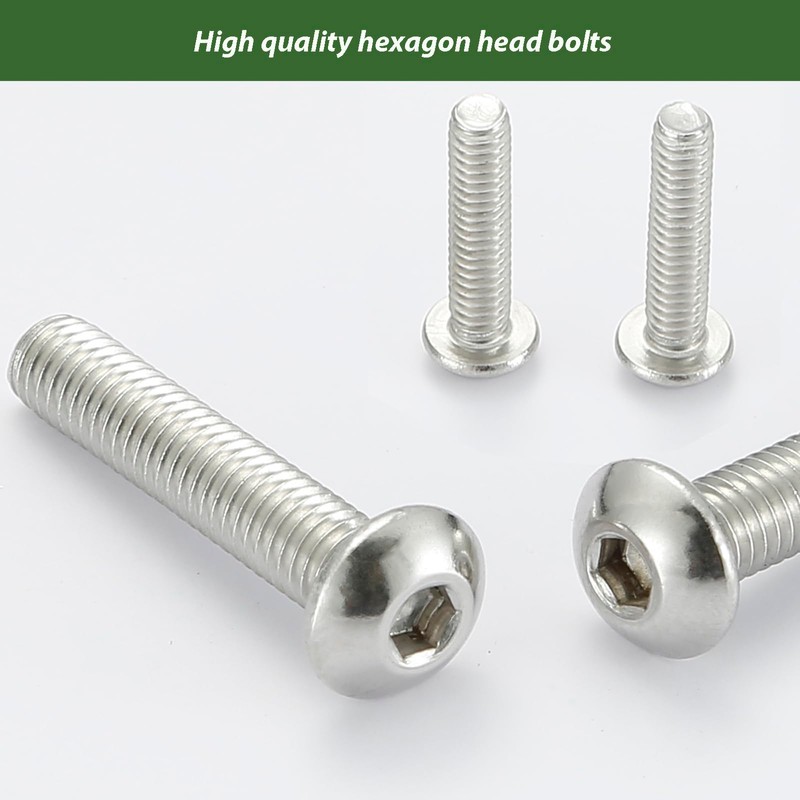 AMLOOPH M3 Bolts, M3 x 12mm Hex Socket Button Head