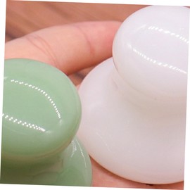 Baluue 2pcs Jade Massage Mushroom Scraping Stone for Green Massage Tool to Circulation and Soothe Soreness and Safe Design for Use