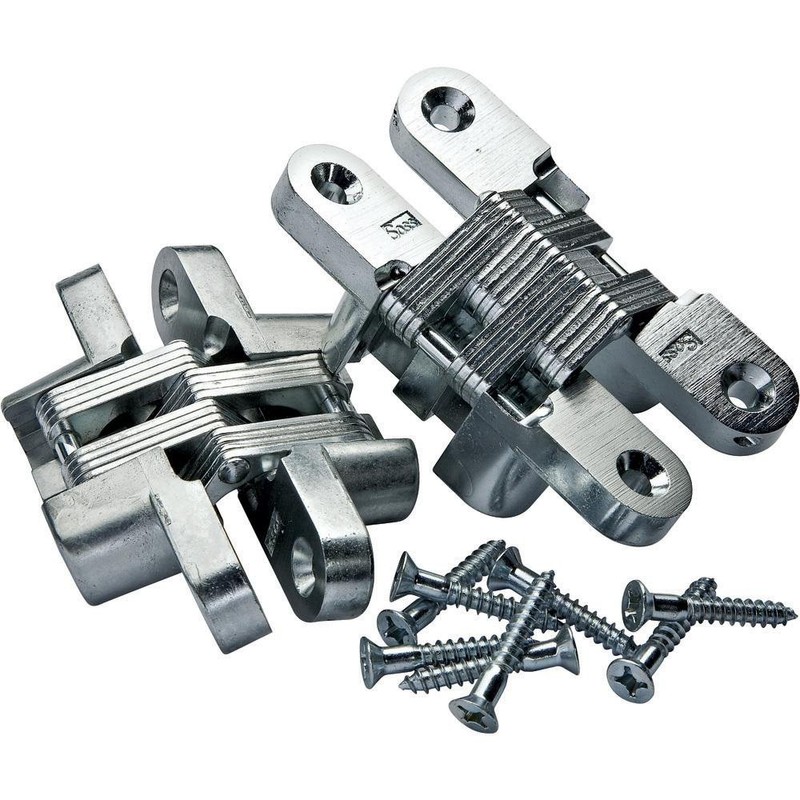 Black Finish Soss Concealed Hinge,Wings measure 3/8" Wide x 1-11/16"