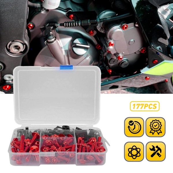 unbranded CNC Red Complete Fairing Bolts Kit Bodywork Screws Fasteners