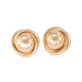 Chunky Round Stud Statement Earrings for Women Lightweight Polished Elegant Trendy Rotary Winding Geometry Large Earring Vintage Fashion Minimalist Jewelry Gifts, one size, Alloy Steel, No Gemstone