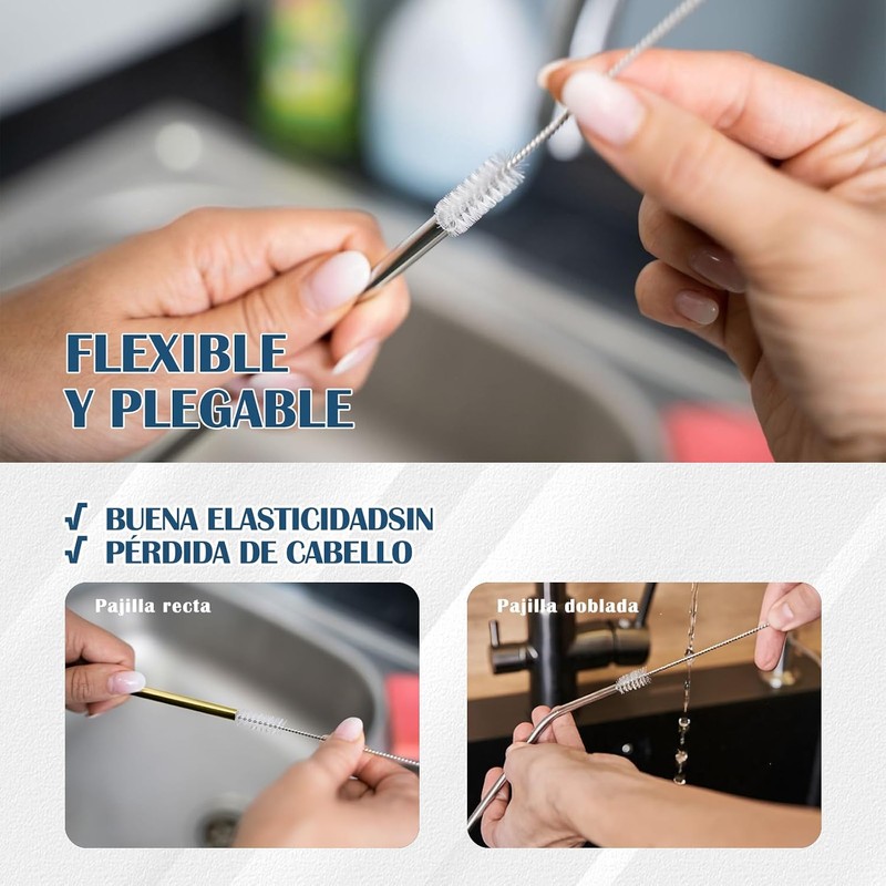 Nivofu Juego De 20 Cepillos para Biberones De Acero Inoxidable,