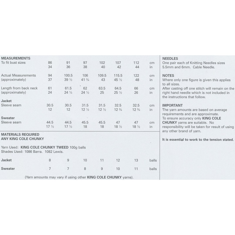 King Cole Ladies Knitting Pattern Womens Jacket & Sweater Cable