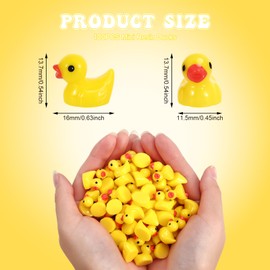 Partideal 100pcs Mini Resin Ducks, Vivid Shape Tiny Ducks, Cute Baby Bath Toys, Miniature Ducks Toys Figures for Crafts Home Prank Game Aquarium Garden Landscape Dollhouse