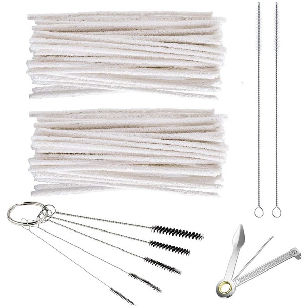 Pipe Cleaners Tool Set 100 pcs Pipe Cleaners Crafts 1pc Pipe Tamper Reamer 1pc Mini Nylon Brush Set and 2pcs Drinking Straw Cleaning Brushs