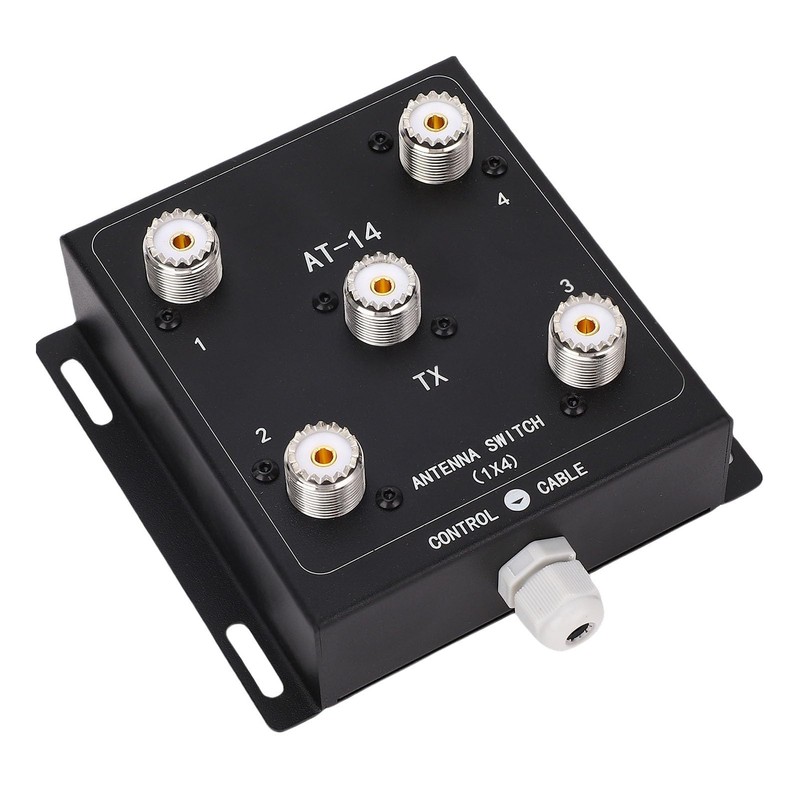 4 Way Coaxial Remote Antenna Switch, 1.8MHz-60MHz 500W PEP with