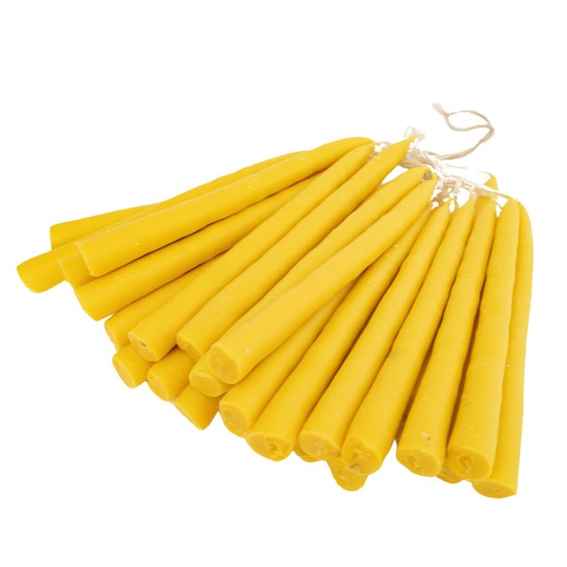 Luz María- Vela de Sebo color amarillo, 26 piezas