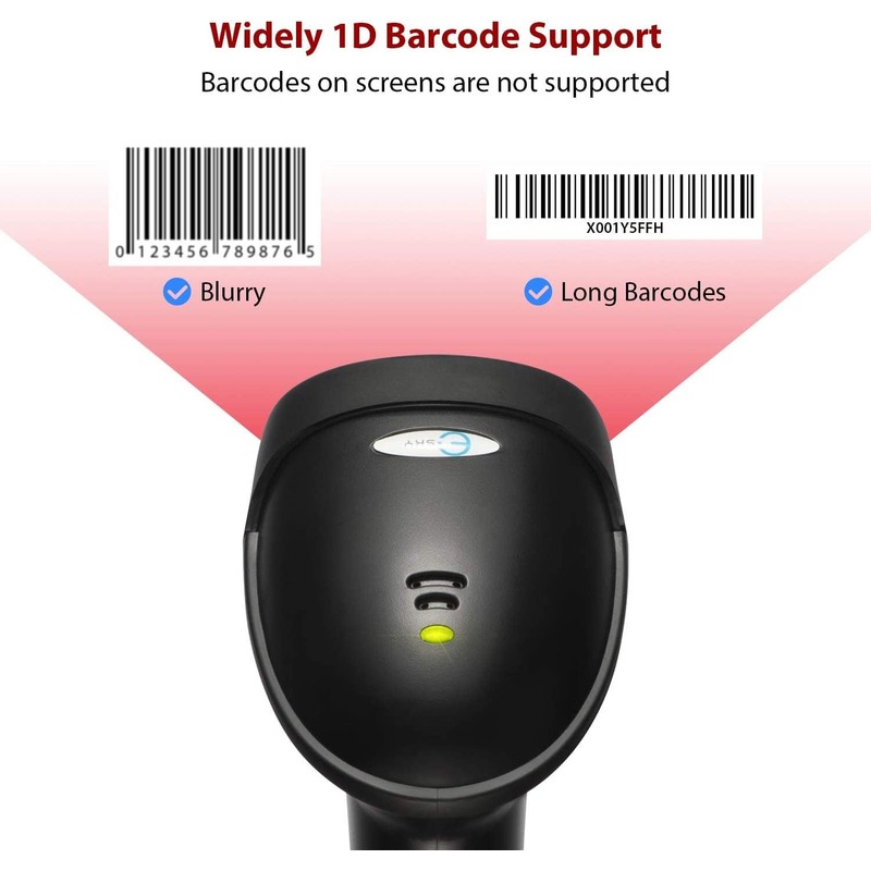 Barcode Scanner with Stand, 2 Pack Wired Handheld Bar Code