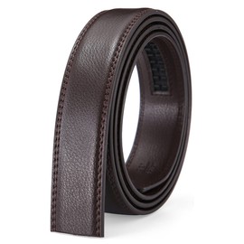 Nelbons Men's Leather Ratchet Belt Strap Only 30mm,Leather Belt without Buckle,replacement belt… (B2-brown, UP TO Waist:44'')
