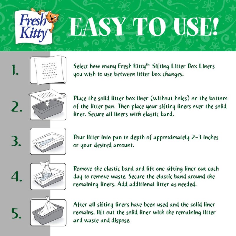 10 Count Fresh Kitty Durable Litter Box Liners, Easy Clean