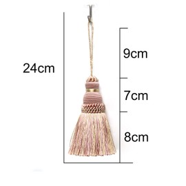 Fenghuangwu Colorful Tassel Key Tassel DIY Accessories for Curtain and Home Decoration-Mix pink-2PCS