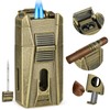 AWOTE Cigar Lighter with Double Jet Flame, Refillable Cigar Torch