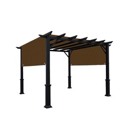 Universal Pergola Replacement Canopy Shade Cover with Breathable HDPE Fabric & Rod Pockets for 10 x 10 FT Pergola, Canopy Size: 192'' L x 106'' W (Mocha Brown)