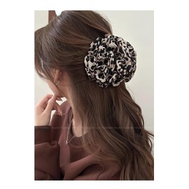 Large Rose Leopard Print Hair Accessories Head Flower, Hair Rope Hair Clip Claw for Women or Girls (Pack of 2)