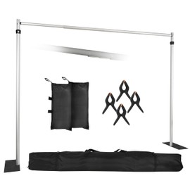 10x10Ft Single Crossbar Backdrop Stand, Heavy Duty Pipe and Drape Stand, Wedding Backdrop for Photography Backdrop, Party, Event, and Ceremony Decorations