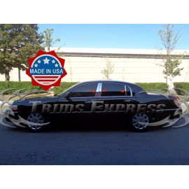 Made in USA - Trims Express 1998-2011 Lincoln Town Car 6Pc Chrome Pillar Post Stainless Steel Trim Door