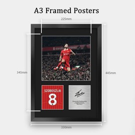 HWC Trading Dominik Szoboszlai Liverpool Gifts Printed Signed Autograph Picture for Football Fans and Supporters - A3 Portrait Framed