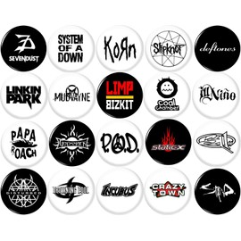 NU METAL button pin set of 20 1"inch (25mm) nü-metal metalcore rap rock