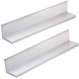 Tlence 2 PCS Aluminum Angle 6061, 2" x 2"x 1/4" Aluminum Angle Stock, 12" Length T5 Temper Mill Stock, 90 Degree Angled Aluminum Extrusion for DIY Projects Industrial Building Construction