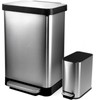 Hefty Stainless Steel Step Trash Cans with Lids, 12.7 Gallon