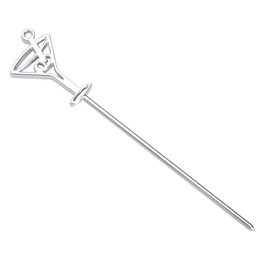 48 FUN Silver Plastic 4" Cocktail Picks Martini Glass and Olives Look