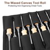 Chisel Roll,12 Pockets Roll Up Tool Pouch,Waxed Canvas Small Tool