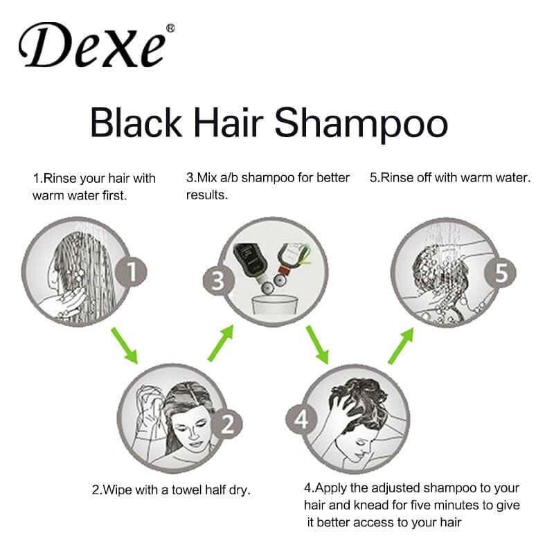 [Pack of 10] DeXe Black Hair Shampoo – 5-Minute Instant
