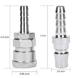 2 Pack 8mm Gas Hose Copper Nozzle Quick Release Connector Zinc Alloy Copper Nozzle Coupling Connector for Motorhomes and Caravans BBQ/Patio Heater Hose Assemblies (SH+PH)