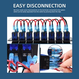 GGTA 4 Gang Rocker Switch Panel Waterproof，12v-24v Aluminum Waterproof Boat Marine Toggle On/Off Switch for Car Pickup Rv SUV Uvt ATV Motorcycle(Black)